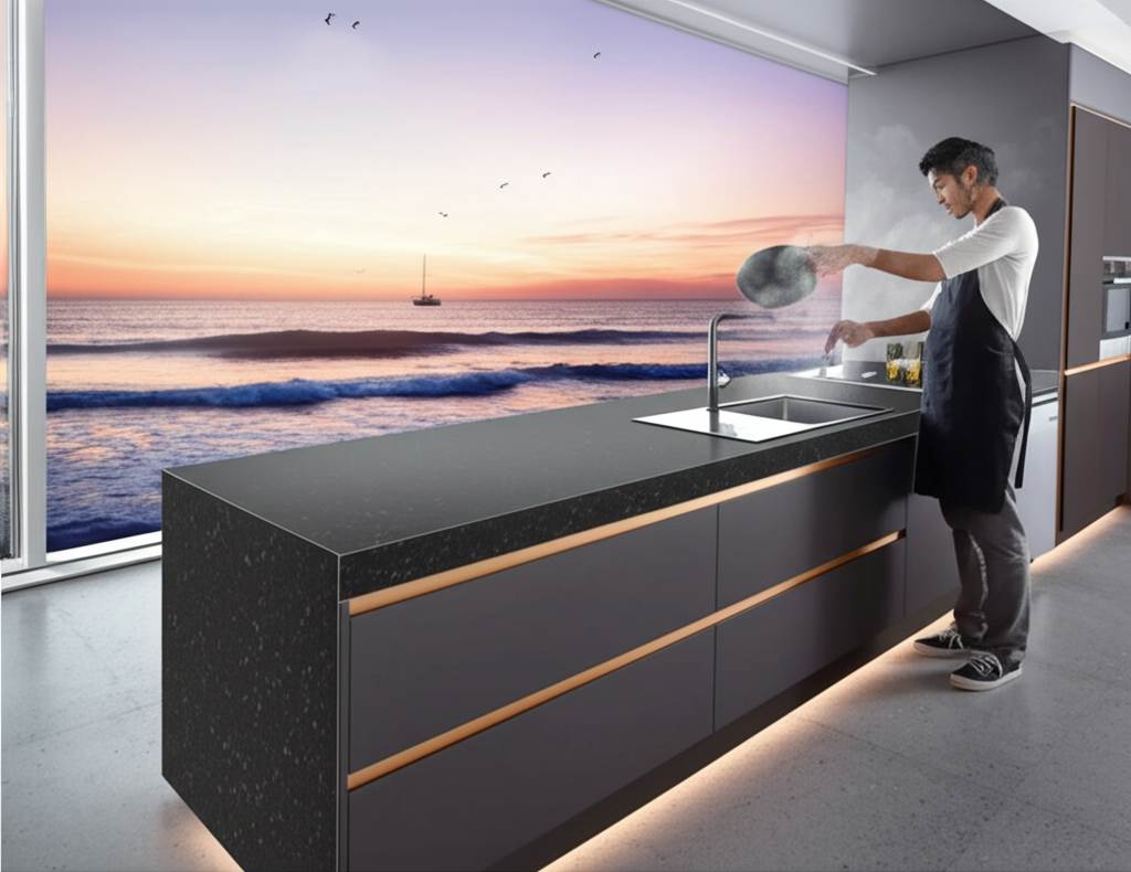 LUNDHS stone kitchen installation